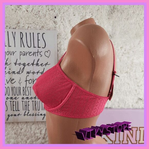 NWT {VS Pink} Lace Mesh Unlined Bra 34C: Sensual Comfort NWT - Picture 2 of 6